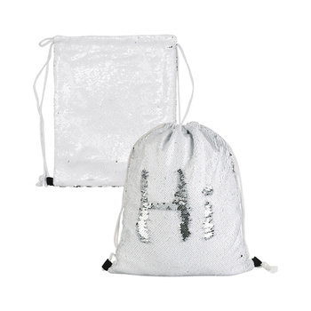 2-er Set Rückentasche, 36 x 45 cm, mit weißen Pailletten, für den Sublimationsdruck