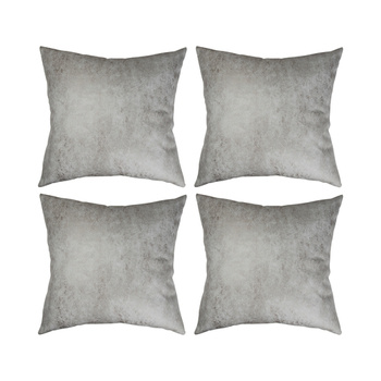 4er-Set Kissenbezug, Kunstleder, 40 x 40 cm, Grau, für den Sublimationsdruck