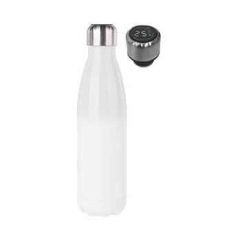 500 ml Edelstahlflasche mit Sublimationsthermometer - Weiß