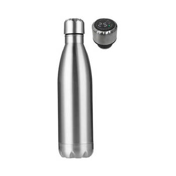 500 ml Edelstahlflasche mit Sublimationsthermometer - silber