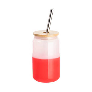 Glas 400 ml, Rot, Farbwechselnd bei Temperatureinfluss, für die Sublimation