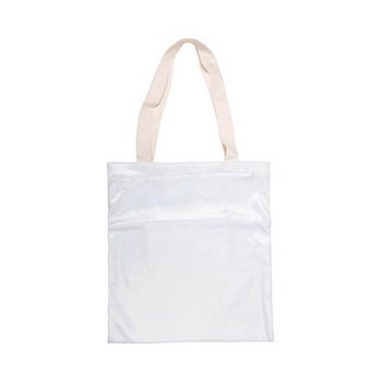 Tasche, 34 x 37 cm, Brokat, Weiß, für den Sublimationsdruck