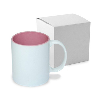 Tasse 330ml, A+, rosa Innenseite, mit Box, für die Sublimation