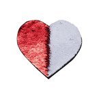 Zweifarbige Pailletten, Herz 22 x 19,5 cm, Rot, für die Sublimation und Applikation auf Textilien