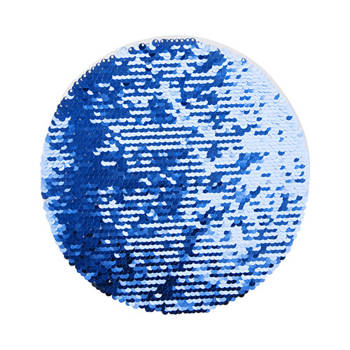 Zweifarbige Pailletten, Kreis  Ø 19, Blau, weißer Untergrund, für die Sublimation und Applikation auf Textilien