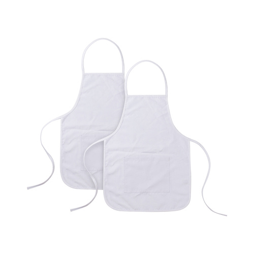 2er-Set Küchenschürze, mit Tasche, für Kinder, Weiß, für den Sublimationsdruck
