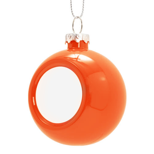 Christbaum-Anhänger, Ø 6 cm, Orange, glänzend, für den Sublimationsdruck 