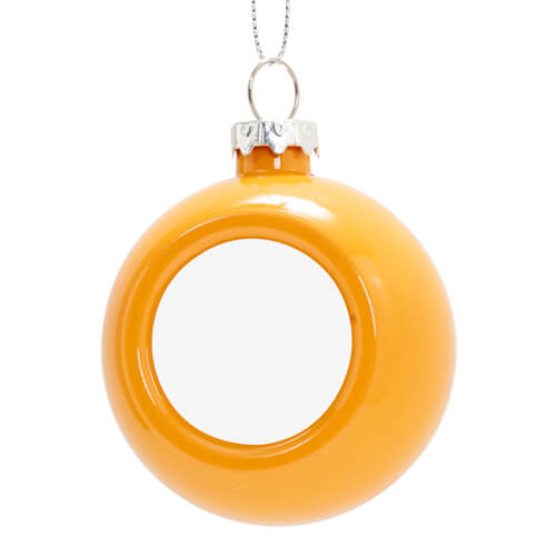 Christbaum-Anhänger, Ø 6 cm, Orange, glänzend, für den Sublimationsdruck 