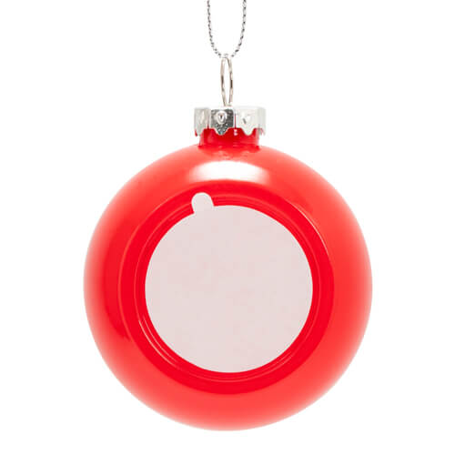 Christbaum-Anhänger, Ø 6 cm, Rot, glänzend, für den Sublimationsdruck 