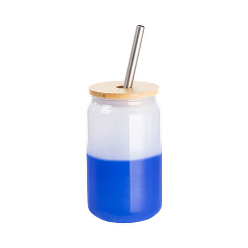 Glas 400 ml, Blau, Farbwechselnd bei Temperatureinfluss, für die Sublimation