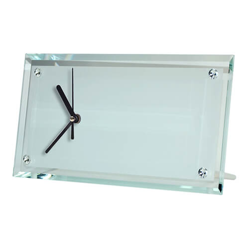 Glasrahmen, Uhr, 30 x 16 cm, für den Sublimationsdruck