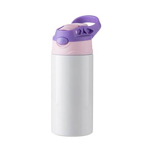 Kinder-Fahrradflasche, Edelstahl, Rosa-Violett, 360 ml, für den Sublimationsdruck