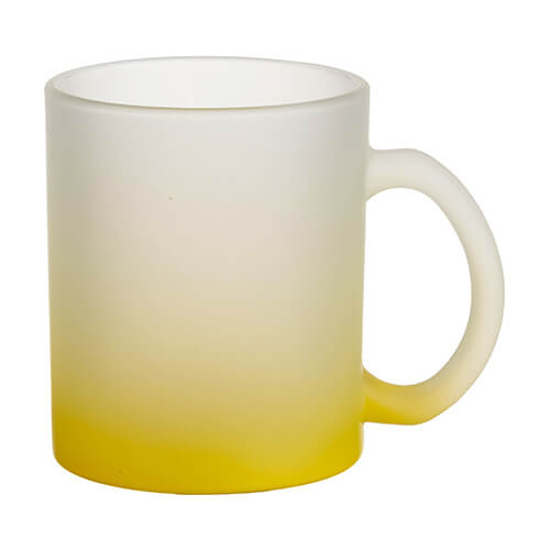 Tasse 330ml, Glas, satiniert, Gelb, für die Sublimation