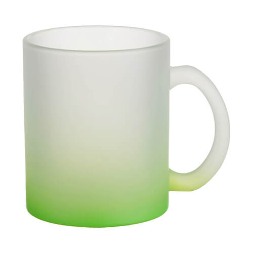 Tasse 330ml, Glas, satiniert, Grün, für die Sublimation