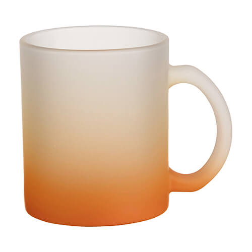 Tasse 330ml, Glas, satiniert, Orange, für die Sublimation