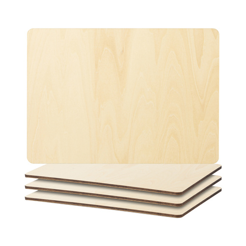 Tisch-Unterlage, Rechteck, Sperrholz, Weiß, 4 Stück, für die Sublimation