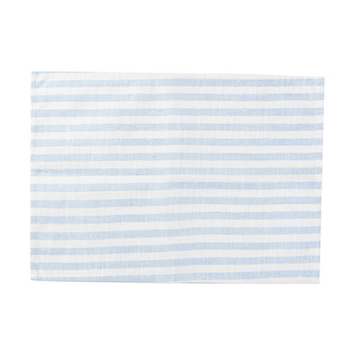 Tischmatte / Tischtuch, 50 x 35,5 cm, Segeltuch, Creme mit hellblauen Streifen, für die Sublimation