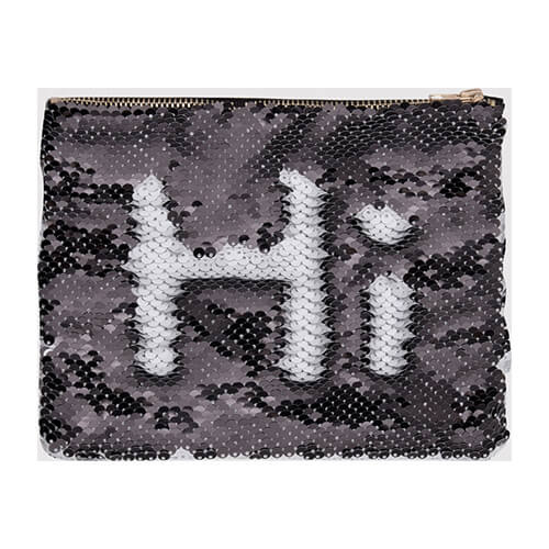 Kosmetiktasche, mit schwarz-weißen Pailletten, für den Sublimationsdruck