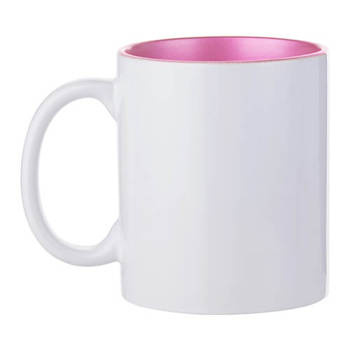 Tasse 330ml, Mit rosa Innenseite, für die Sublimation