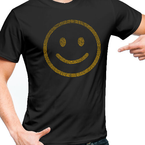 Blatt mit Zirkonia, Smiley, für den Thermotransfer