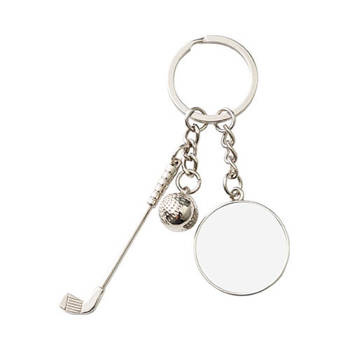 Metallener Schlüsselanhänger, mit Golf-Set, für den Sublimationsdruck.