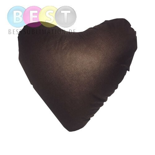Zweifarbiger Kissenbezug, Satin, Herzform, Schokoherz, für den Sublimationsdruck