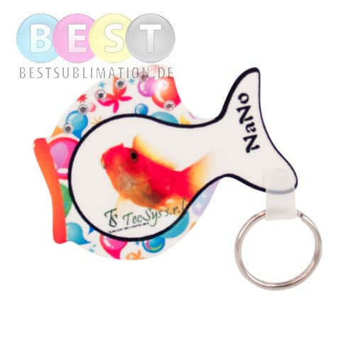 Schlüsselanhänger, Kunststoff, Fisch, für den Sublimationsdruck
