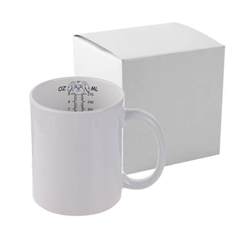 Tasse 330ml, Mit Innenseite "Mess-Skala", Hund, mit Box, für die Sublimation