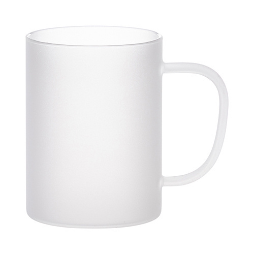 Tasse 450 ml, Glas, Satiniert, mit Griff, für die Sublimation