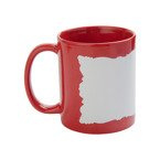 Tasse 330ml, Rot, mit weißem bedruckbaren Fenster, für die Sublimation