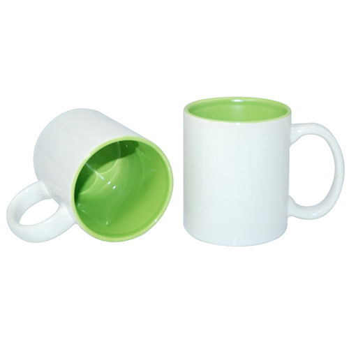 Tasse 330ml, ECO, hellgrüne Innenseite, für die Sublimation