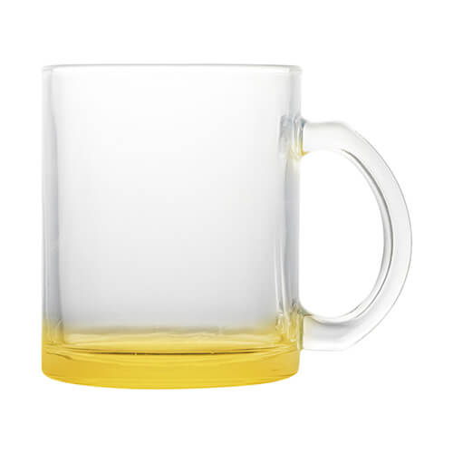 Tasse 330 ml, Glas, Gelber Boden, für die Sublimation