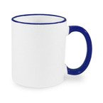Tasse 330ml, A+, dunkelblauer Griff und Rand, für die Sublimation