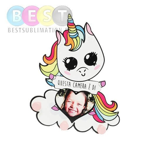 Hakenleiste, MDF, Einhorn, rosa, für die Sublimation