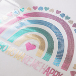 Blatt mit Zirkonia, Regenbogen, für den Thermotransfer