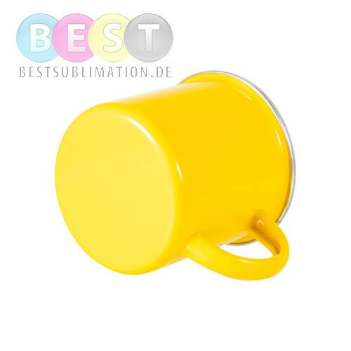 Becher 360 ml, Metall, emailliert, gelb, für die Sublimation