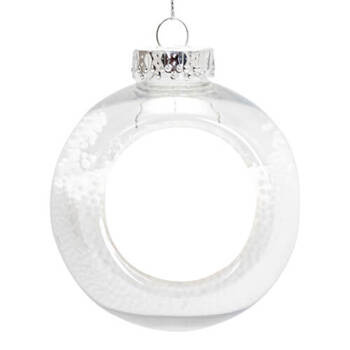 Christbaum-Anhänger, Ø 8 cm, Transparent, Noel, für den Sublimationsdruck 