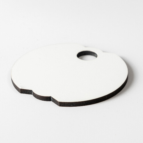 Namensplakette für Becher 480 / 600 / 540 / 750 ml, Hartfaser, Knospe, für die Sublimation