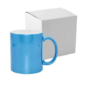 Tasse 330 ml, Blau, Alu-Effekt, mit Box, für die Sublimation