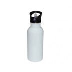 Fahrradflasche, Weiß, mit Mundstück und Halm, 600 ml, für den Sublimationsdruck