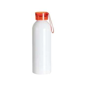 Sportliche 750-ml-Weißwasserflasche aus Aluminium mit rotem Verschluss und Sublimationsstreifen
