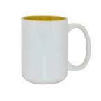 Tasse 450ml, A+, gelbe Innenseite, für die Sublimation