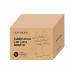 6er-Set, Gläser mit Deckel aus Bambus und Trinkhalm, 550 ml, für den Sublimationsdruck.