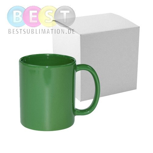 Tasse "FULL COLOR", Grün, Glänzend, mit Box, für den Thermotransferdruck