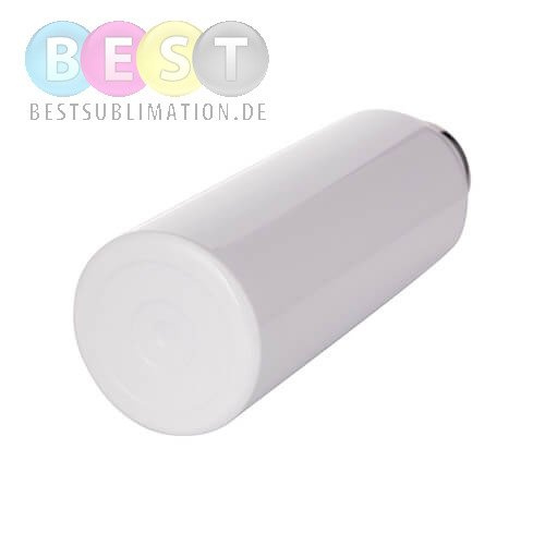 Thermosflasche, 750ml, Rostfreier Stahl, Weiß, Bambus-Verschluss, für die Sublimation