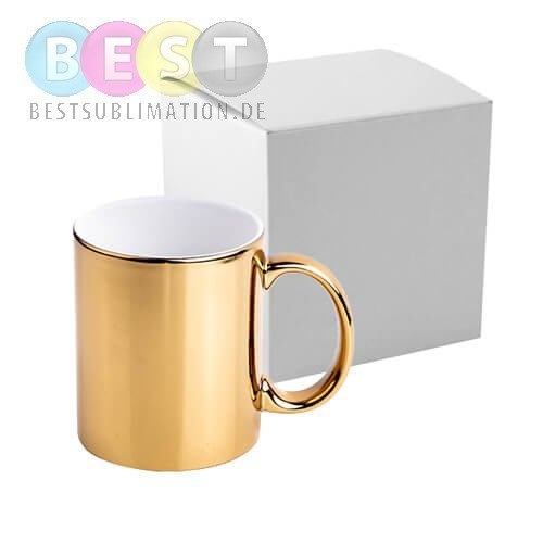 Tasse 330ml, Gold, mit einzelner Box für die Sublimation