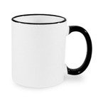 Tasse 330ml, A+, schwarzer Grif und Rand, für die Sublimation