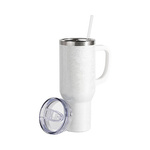 Becher, 1200 ml, 3D Puff Cloud, Weiß, für die Sublimation