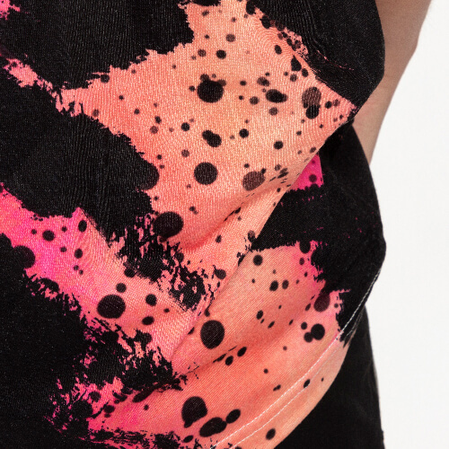 T-Shirt, Cotton-Like Bleached Leopard Wild Black, für den Sublimationsdruck