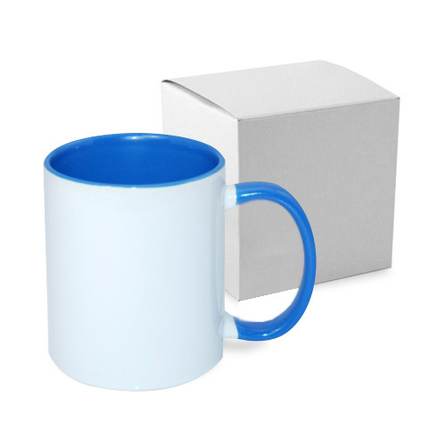 Tasse 330ml FUNNY, ECO, Meeresblau, mit Box, für die Sublimation